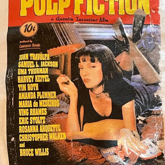 Pulp Fiction Graphic White Sweatshirt size Small - Picture 2 of 5